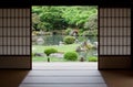 Japanese garden in Kyoto, Japan Royalty Free Stock Photo