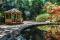 japanese garden with lake in botanical garden Georgia Batumi Royalty Free Stock Photo