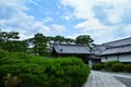 Japanese garden, pine tree and stone path, Japan Royalty Free Stock Photo