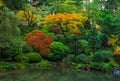 Japanese Garden, Portland Oregon - November 1-st 2014. Autumn colors in the fall. Royalty Free Stock Photo