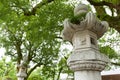 Japanese garden and stone lantern Royalty Free Stock Photo