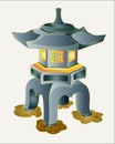 Japanese traditional garden stone decorative lantern. Royalty Free Stock Photo