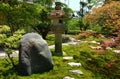 Japanese garden and stone lantern, Kyoto Japan Royalty Free Stock Photo