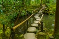 Japanese Garden of the Tenju-an Temple, Kyoto Royalty Free Stock Photo