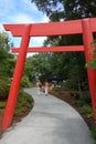 Japanese garden Torii gate. Royalty Free Stock Photo