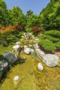 Waterfall in traditional Japanese zen garden Royalty Free Stock Photo