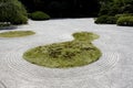 Japanese garden zen rock sand