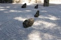 Japanese garden zen rock sand