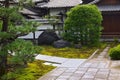 Japanese garden of Zen temple, Kyoto Japan. Royalty Free Stock Photo