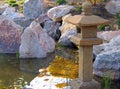 Japanese statue Gardens in early fall Royalty Free Stock Photo