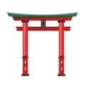 Japanese gate icon isolated on white background