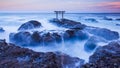 Japanese gate and sea Royalty Free Stock Photo