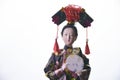 Japanese geisha doll on white background close-up Royalty Free Stock Photo