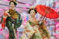 Japanese geisha dolls traditional culture japan dress style Royalty Free Stock Photo