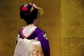 Japanese geisha with a golden background