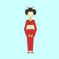 Japanese Geisha In Kimono Traditional Woman Dress Royalty Free Stock Photo