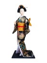 Japanese geisha toy isolated on white background Royalty Free Stock Photo