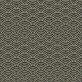 Japanese geometric seamless pattern, asian gold wave background