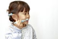 Japanese girl brushing her teeth Royalty Free Stock Photo