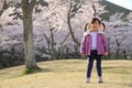 Japanese girl and cherry blossoms