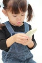 Japanese girl making a call Royalty Free Stock Photo