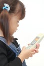 Japanese girl making a call Royalty Free Stock Photo
