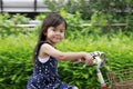 Japanese girl riding on the bicycle