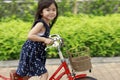 Japanese girl riding on the bicycle