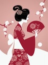 Japanese girl silhouette