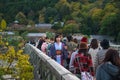 Japanese girl on Togetsukyo bridge, Arashiyama