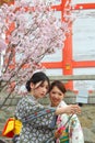 Japanese girls taking selfie Royalty Free Stock Photo