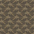 Japanese Gold Bamboo Leaf Vector Seamless Pattern