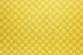 Japanese gold checkered pattern paper texture or vintage background Royalty Free Stock Photo