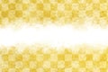 Japanese gold checkered pattern watercolor abstract or vintage paint background Royalty Free Stock Photo