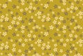 Japanese Gold Cherry Blossom Vector Seamless Pattern Royalty Free Stock Photo