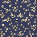 Japanese Gold Luxury Cherry Blossom Vector Seamless Pattern Royalty Free Stock Photo