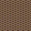 Japanese golden scales seamless pattern