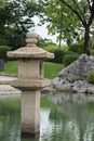Japanese granite lantern version3 Royalty Free Stock Photo