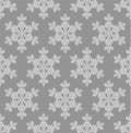 Japanese Gray Snowflake Vector Seamless Pattern