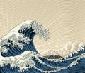 Japanese Great Wave Sea Japan Engraved Art Design