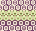 Japanese Green Purple Honeycomb Vector Seamless Pattern Royalty Free Stock Photo