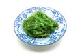 Japanese green seaweed salad on dish Royalty Free Stock Photo