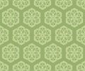 Japanese Green Snowflake Vector Seamless Pattern