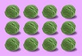 Japanese green tea ice cream ball on pink background Royalty Free Stock Photo