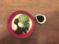 Japanese green tea ice cream. Royalty Free Stock Photo