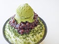 Japanese green tea ice dessert