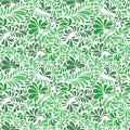 Japanese Green Tropical Curl Leaf Vector Seamless Pattern Royalty Free Stock Photo