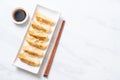 Japanese gyoza or dumplings snack Royalty Free Stock Photo