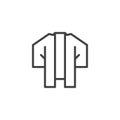 Japanese hakama Haori outline icon