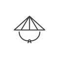 Japanese hat Kasa outline icon